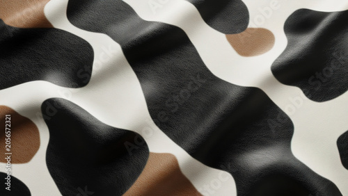 brown, black and white abstract wave pattern motif background. Cowhide wave pattern texture 