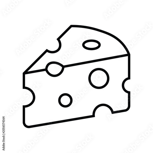 cheese wedge outline vector icon design