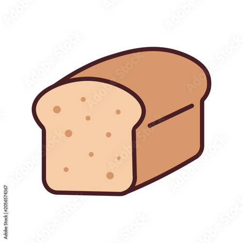 Fresh loaf of sliced bread vector illustration with soft colors icon design
