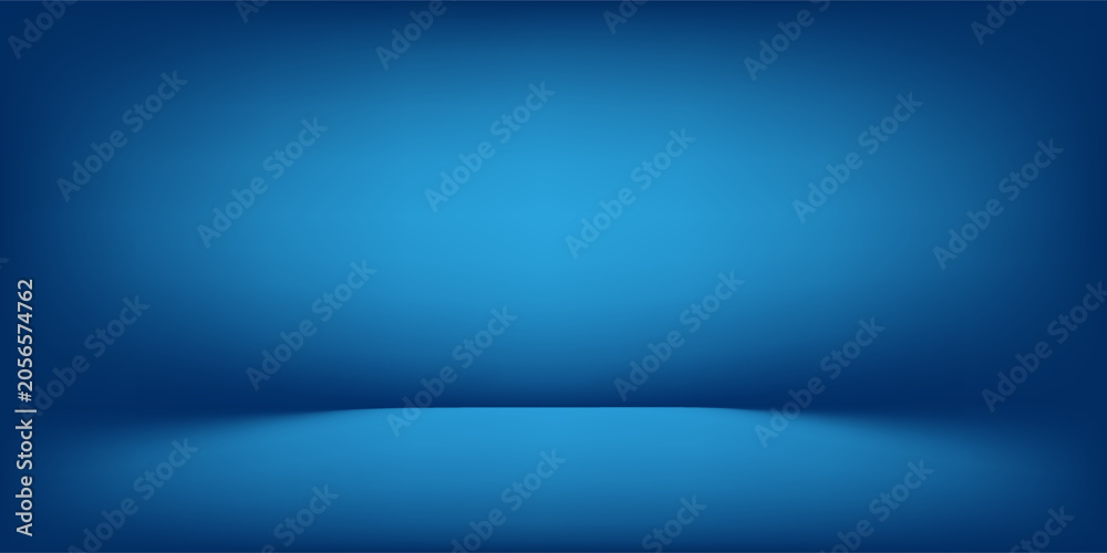 Obraz premium Smooth dark blue studio background with soft gradient.
