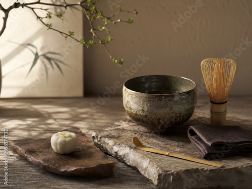 Tableau sur toile Premium Japanese Tea Preparation Still Life