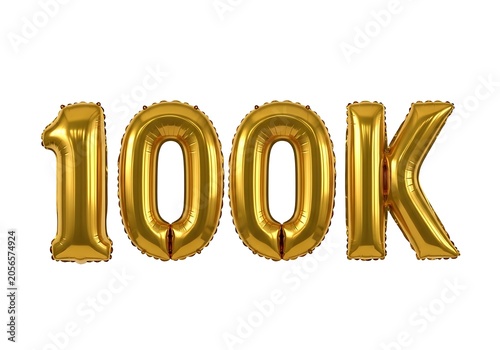 Golden 100k celebration balloons