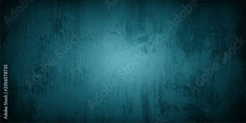 Tableau sur toile Dark blue grunge textured background wallpaper with rough vintage concrete style
