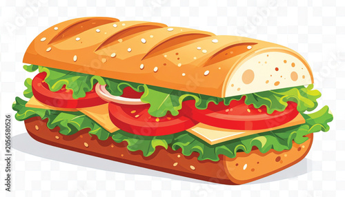 Delicious sandwich with lettuce tomato.