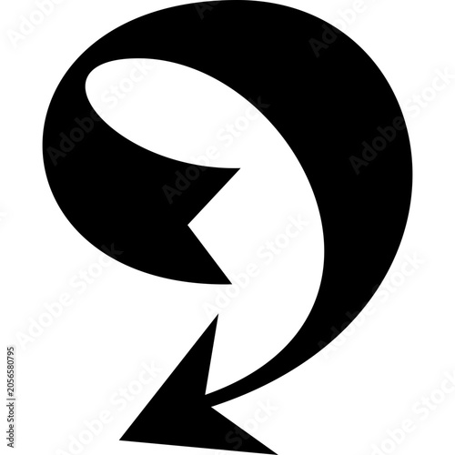 Black curved spiral arrow icon