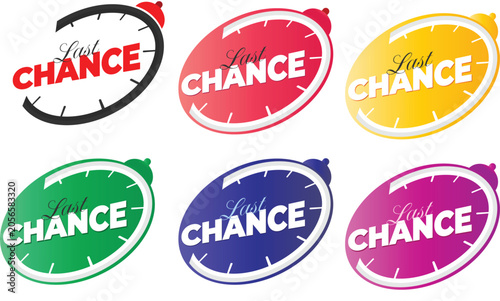 Last chance promotional design clock shape