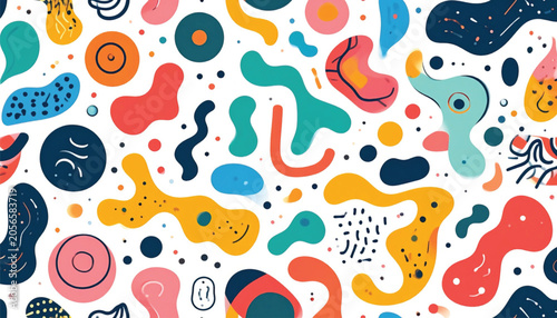 Colorful abstract shapes and patterns.