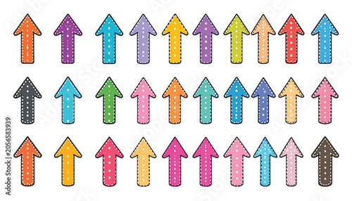 Colorful Arrows Pointing Upward Direction.