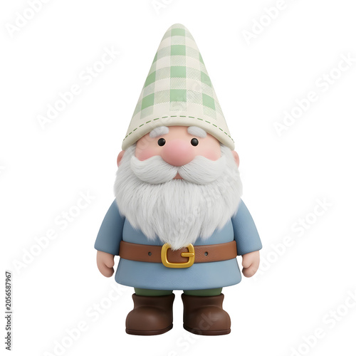 3D baby in white hat and bib with socks