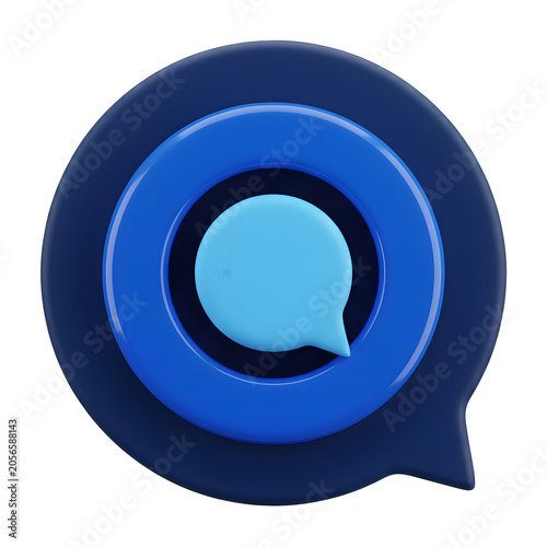 3D blue speech bubble icon