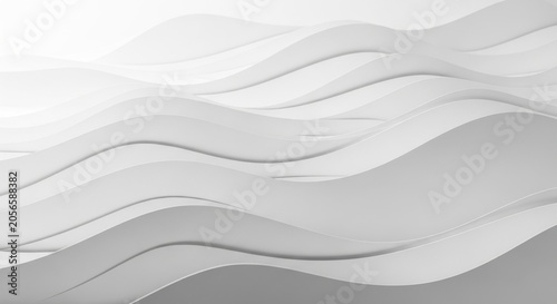 Abstract White Paper Waves Background with Soft Shadows
