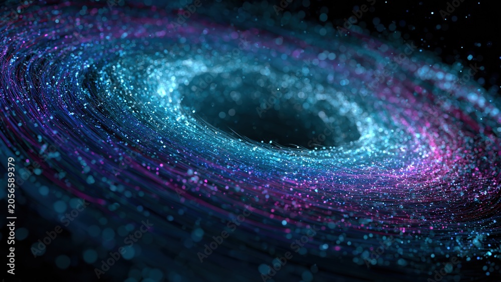 Fototapeta premium Abstract space galaxy swirl with colorful cosmic nebula light