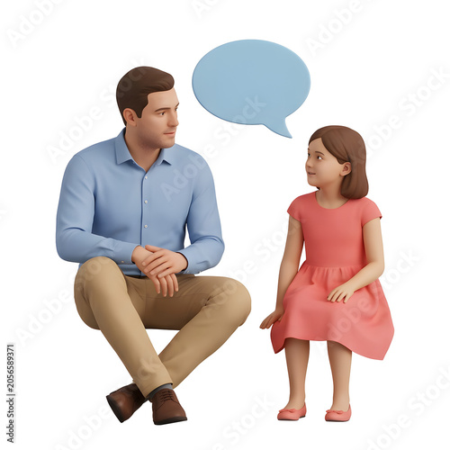 3D couple holding heart balloon isolated