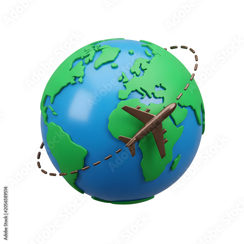 3D globe with hand pointing