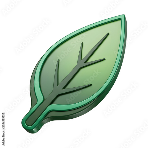 3D green leaf icon