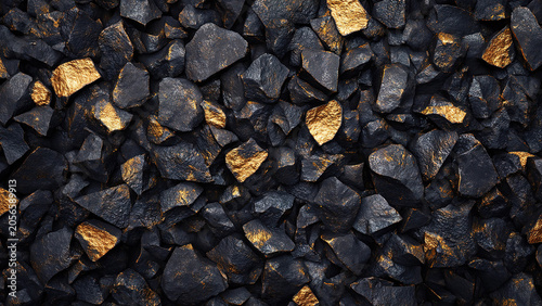 gold black stone wall texture background