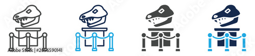 Photos artifact exhibition icon set multiple concept