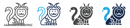 Photos chimera icon set multiple concept