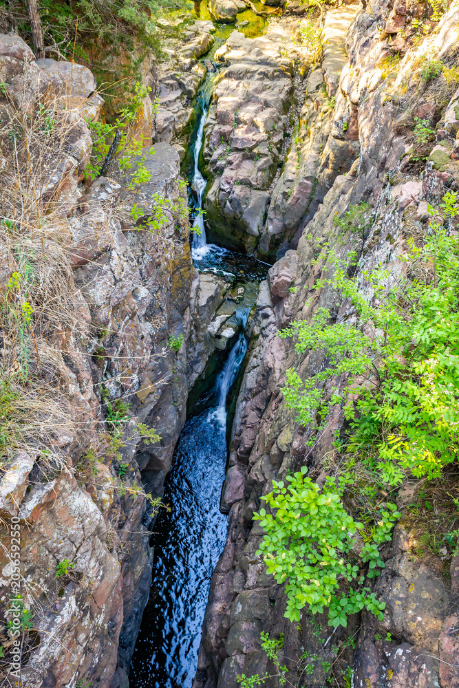 Obraz premium Devils Gulch Canyon Aerial View South Dakota Park
