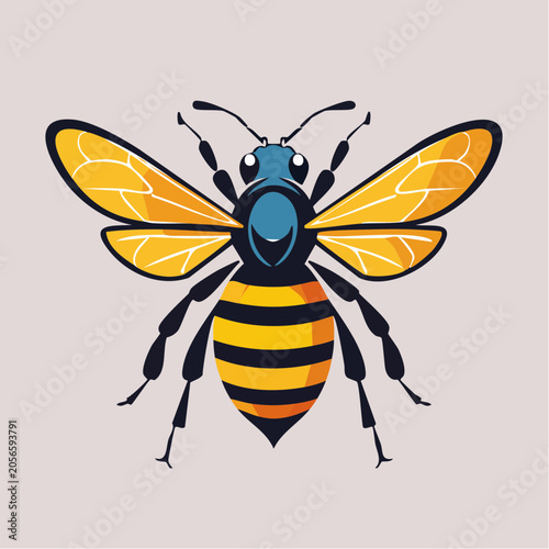 Stylized Illustration of a Bee