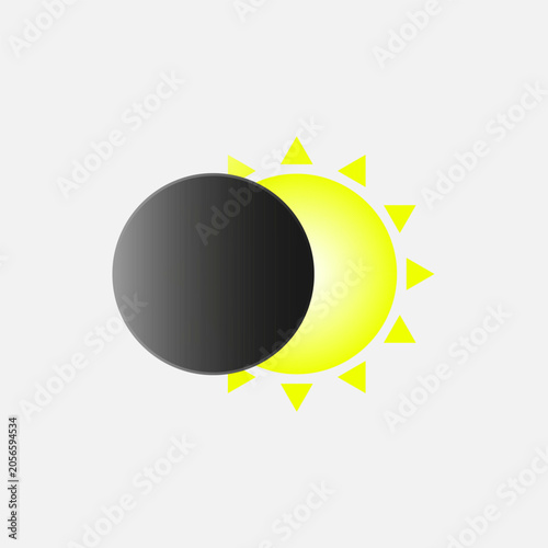 Solar eclipse icon. Vector illustration.