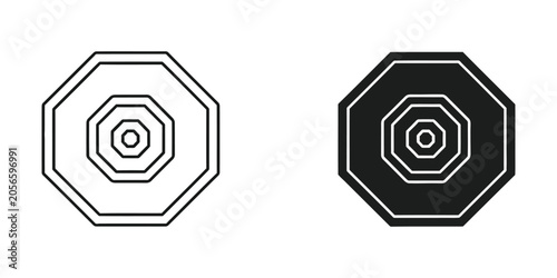 Geometric Hexagonal Optical Illusion Line Art Vector Illustration