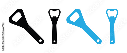 Foto Bottle Opener Icon Set – Bar Tool, Beverage Accessory & Kitchen Gadget Vector Co