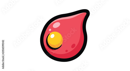 Bild auf Leinwand Cartoon Blood Cell with Nucleus.