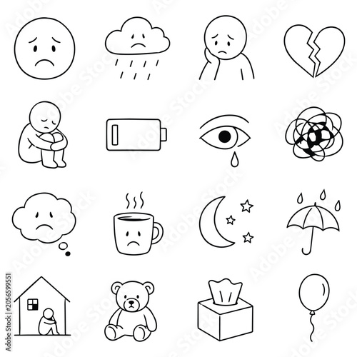 Konstfotografi Icons Depicting Mental Health Struggles