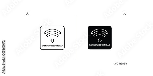 Wireless Network and Internet Connectivity Icon Set with Signal Strength and Data Transfer Illustration