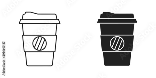 Recycling Bins for Paper and Plastic Waste Vector Illustration Line Art