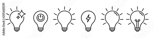 Fotografie Light bulb icon set