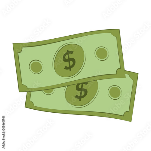 Dollar banknotes illustration. Minimal flat vector design.