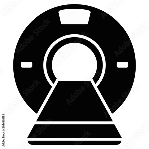 Medical mri scanner machine vector icon for hospital diagnostic and imaging equipment