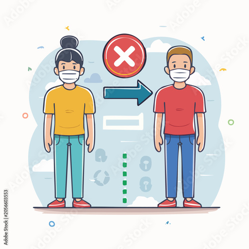 Social Distancing Illustration