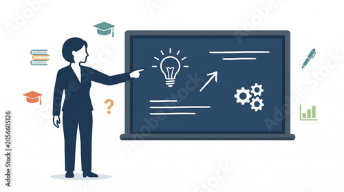 Online education icons set with teachers creating digital lessons silhouette

E-learning business presentation concept black silhouette icons collection

Silhouette of professionals giving digital lec