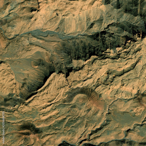 Obraz na płótnie High resolution satellite map - Aerial view featuring mountains covered in lush