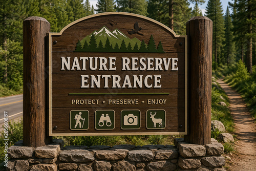 Nature reserve entrance board