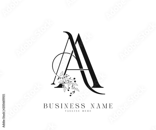 AA initial letters wedding  logo monogram