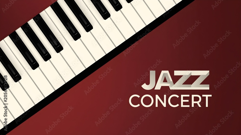 Fototapeta premium Jazz Day poster of piano keys as city skyline