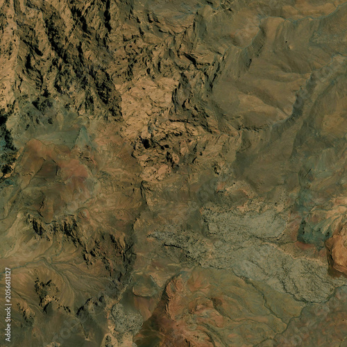 фотографія High resolution satellite map - Aerial view featuring mountains covered in lush