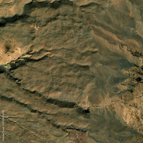 Obraz na plátně High resolution satellite map - Aerial view featuring mountains covered in lush