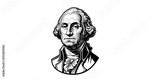 Принти на полотні George Washington American Founding Father Portrait.