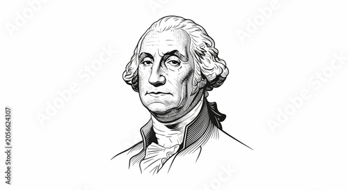 Tableau sur toile Portrait of Thomas Jefferson Drawing.
