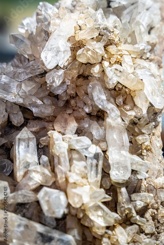 Detailed Macro of Raw Clear Quartz Crystal Cluster