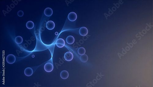 Abstract Blue and Purple Light Waves with Bubbles