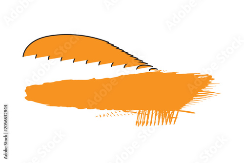 Abstract orange brush stroke design element