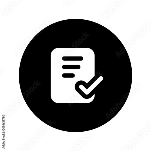 task completed circular glyph icon