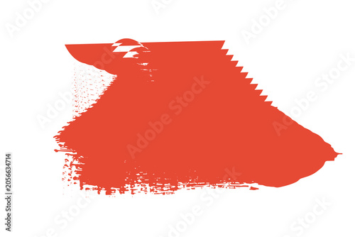 Abstract red brush stroke design element