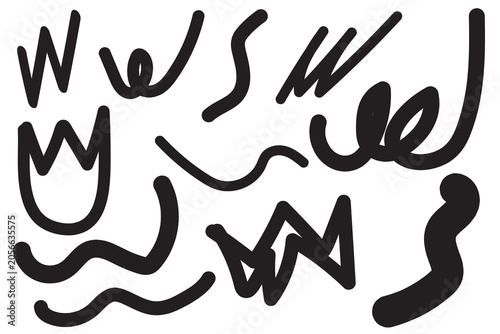 Set of handdrawn abstract doodle shapes